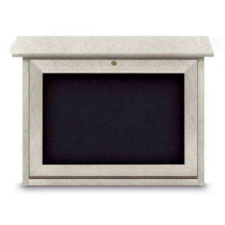 United Visual Products Outdoor Enclosed Combo Board, 48"x36", Gold Frame/Blue & Burgundy UVCB4836ODG-BLUE-DBURGU